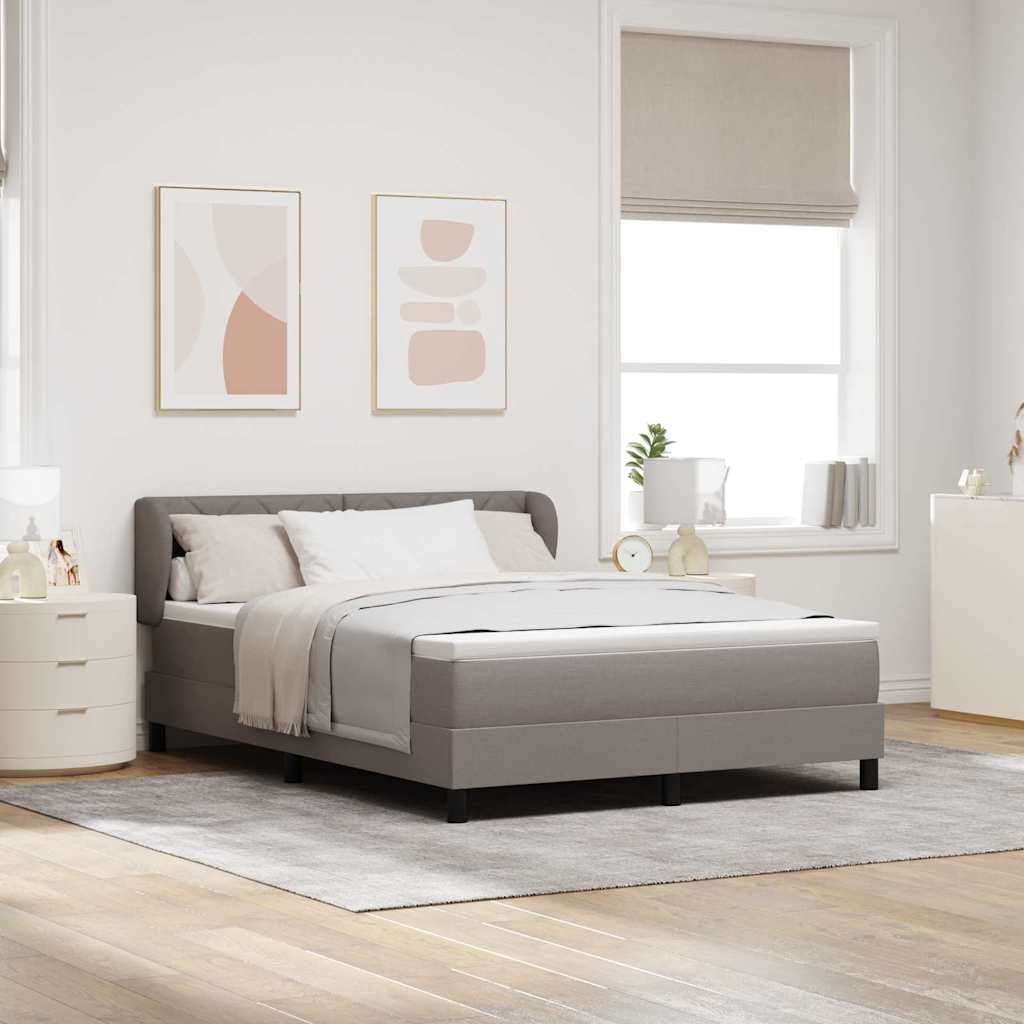 Boxspringbed met hoofdeinde Taupe 160 x 200 cm Stof is nu te koop bij PeponiXL, paradijselijk wonen!