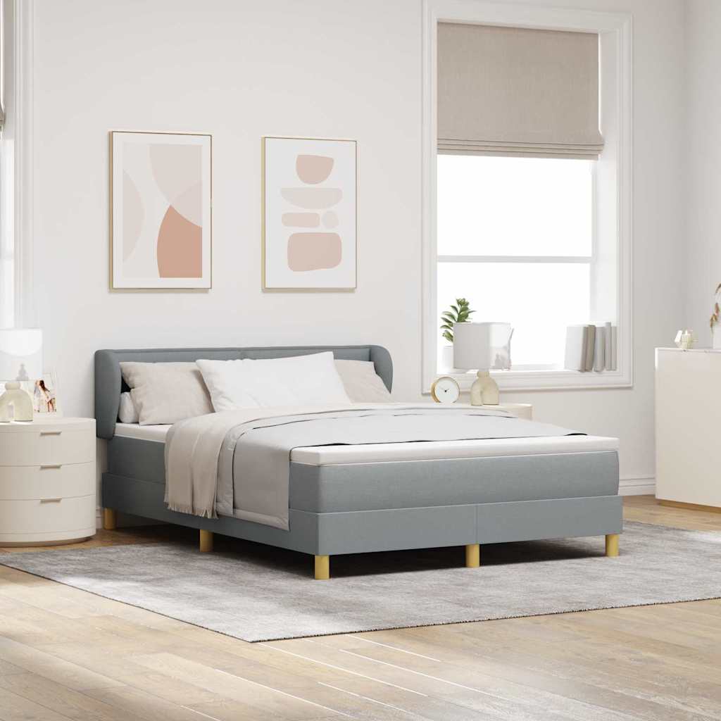 Boxspringbed met matras Lichtgrijs 140 x 200 cm Stof is nu te koop bij PeponiXL, paradijselijk wonen!