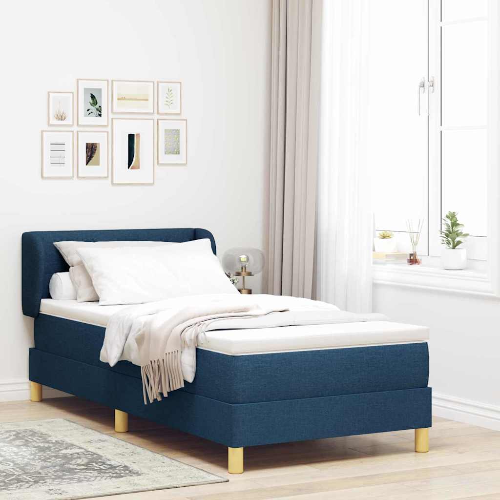 Boxspringbed met hoofdeinde Blauw 80 x 200 cm Stof is nu te koop bij PeponiXL, paradijselijk wonen!