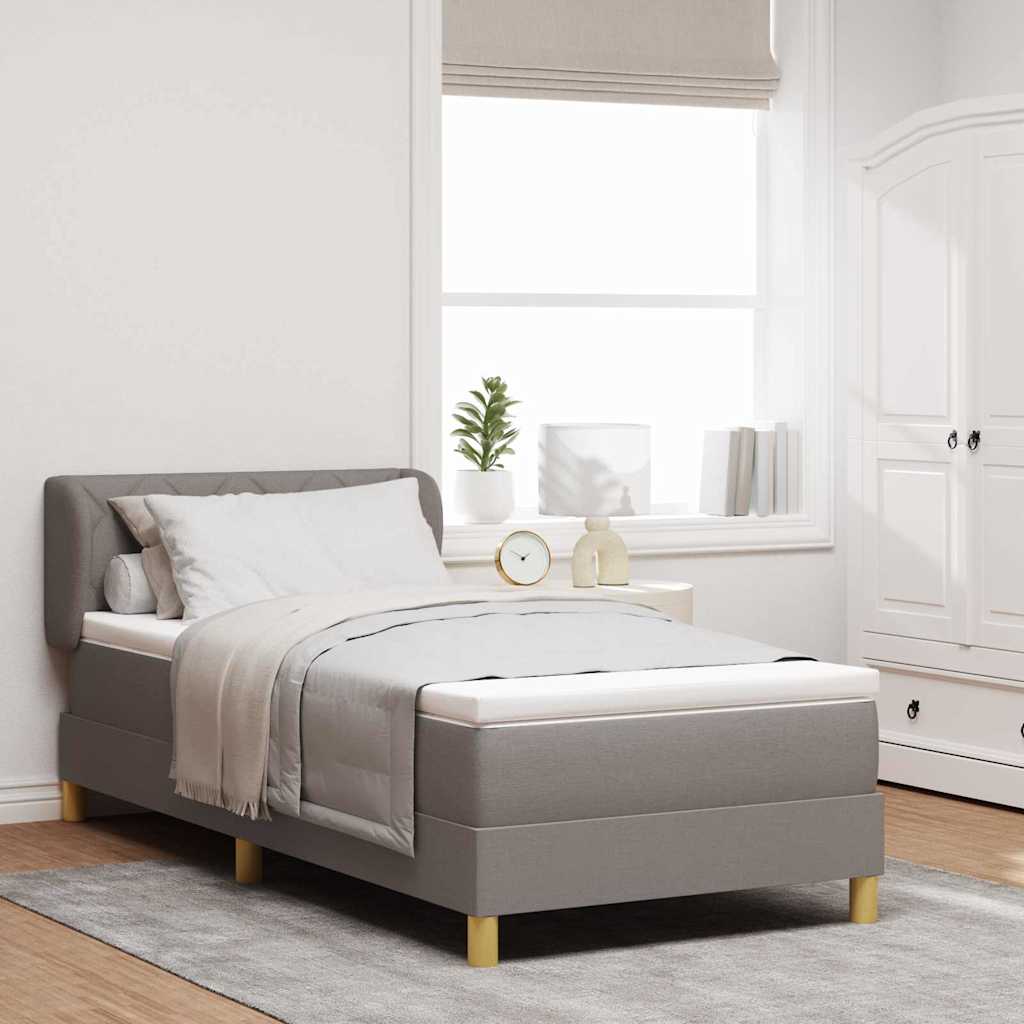 Boxspringbed met matras met hoofdeinde Taupe 90 x 200 cm Stof is nu te koop bij PeponiXL, paradijselijk wonen!