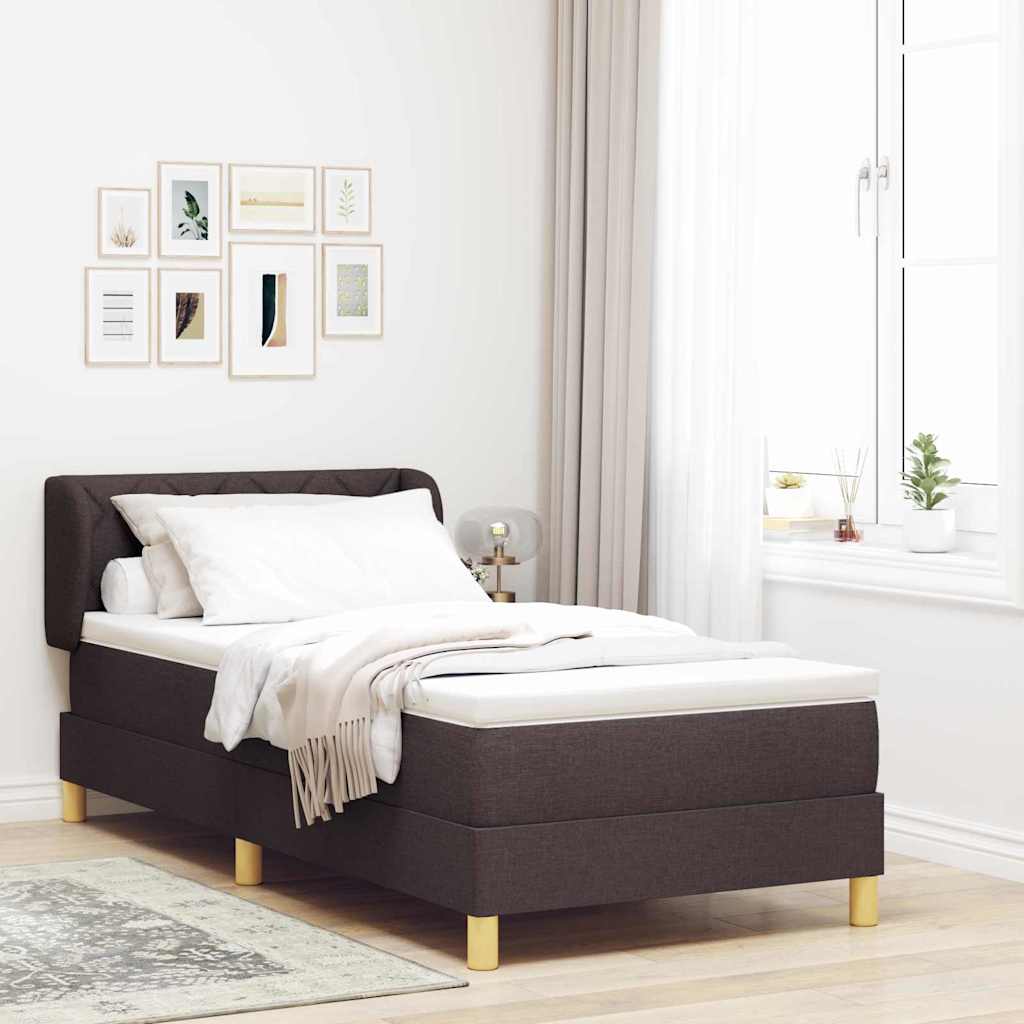 Boxspringbed met matras Donkerbruin 100 x 200 cm Stof is nu te koop bij PeponiXL, paradijselijk wonen!