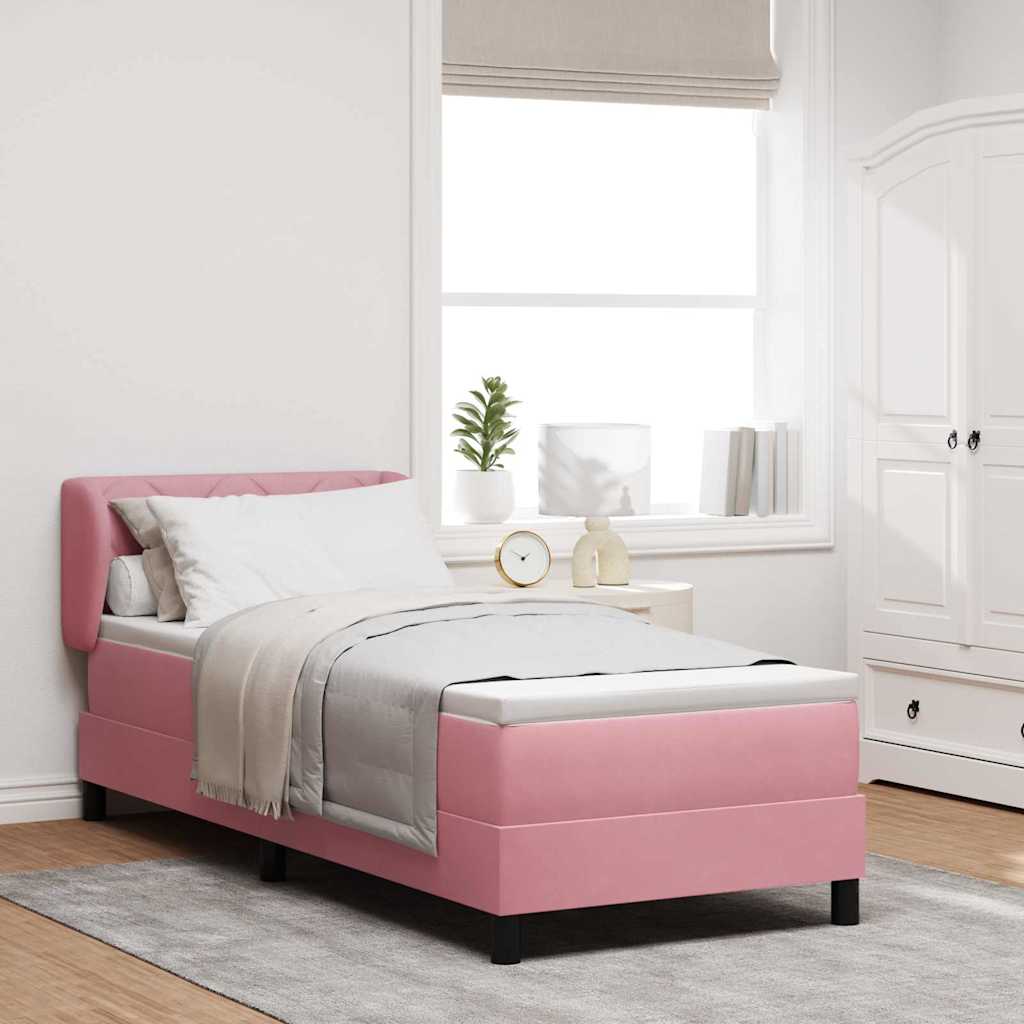 vidaXL Boxspringbed met hoofdeinde Roze 80 x 200 cm Fluweel