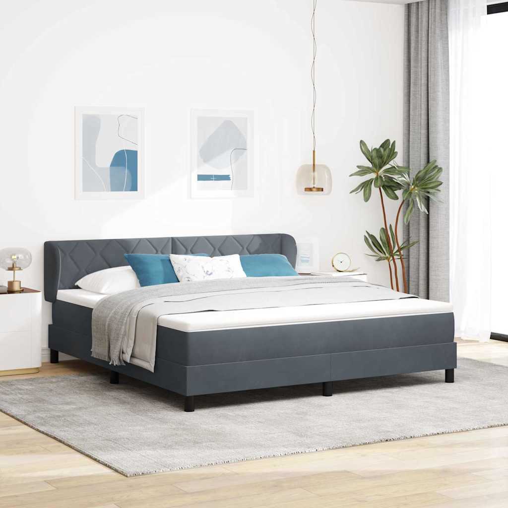 Boxspringbed met hoofdeinde Donkergrijs 180 x 200 cm Fluweel is nu te koop bij PeponiXL, paradijselijk wonen!