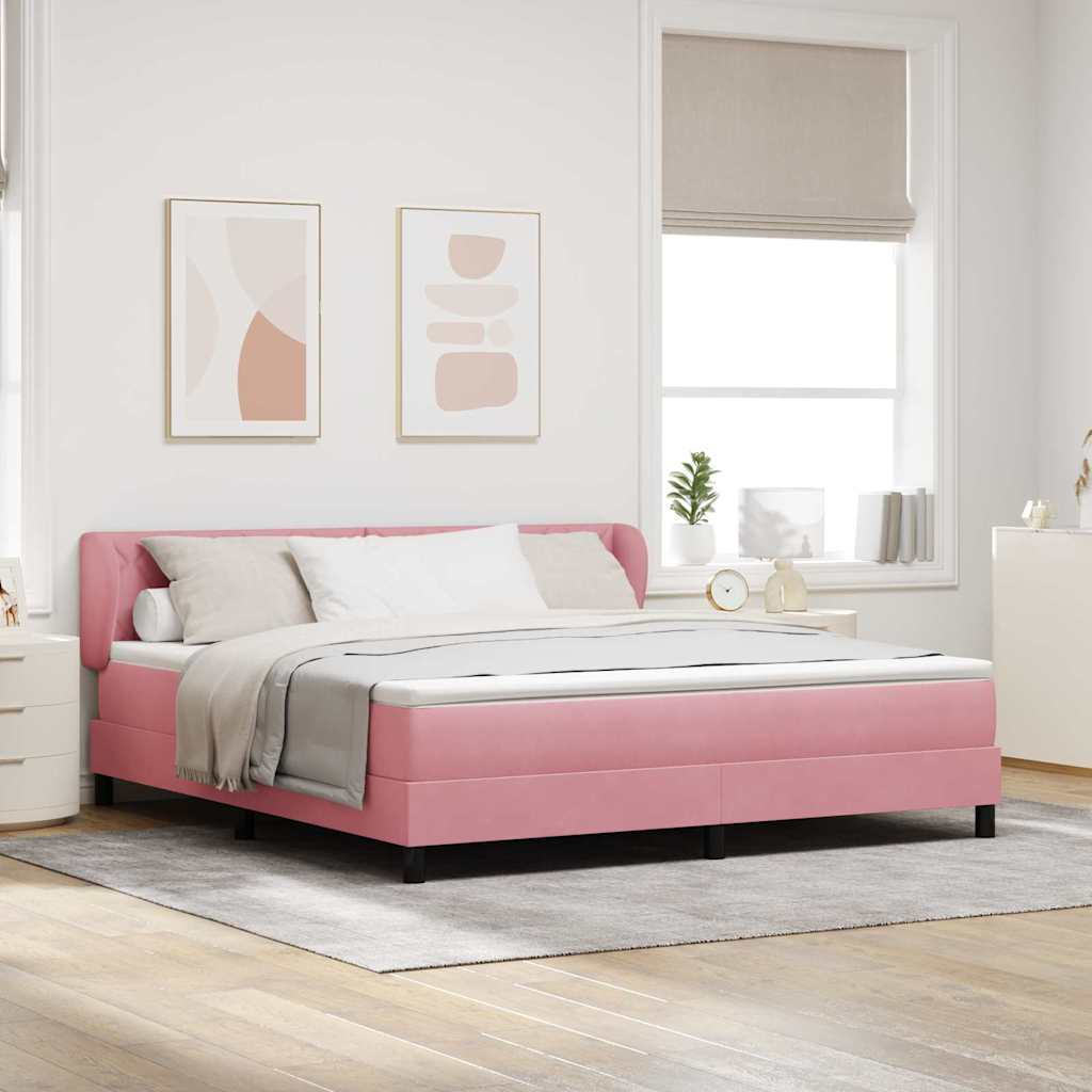 Boxspringbed met hoofdeinde Roze 180 x 200 cm Fluweel is nu te koop bij PeponiXL, paradijselijk wonen!