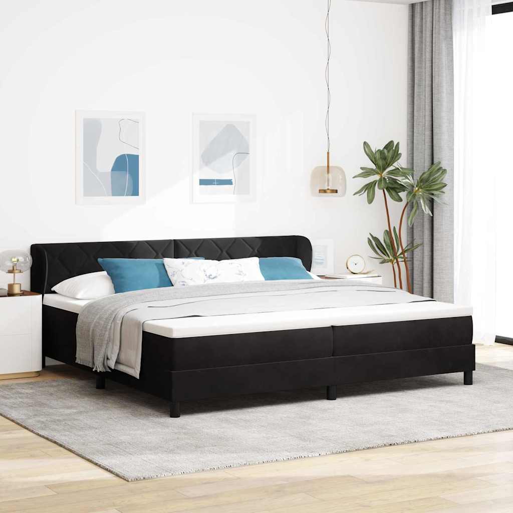 Boxspringbed met hoofdeinde Zwart 200 x 200 cm Fluweel is nu te koop bij PeponiXL, paradijselijk wonen!