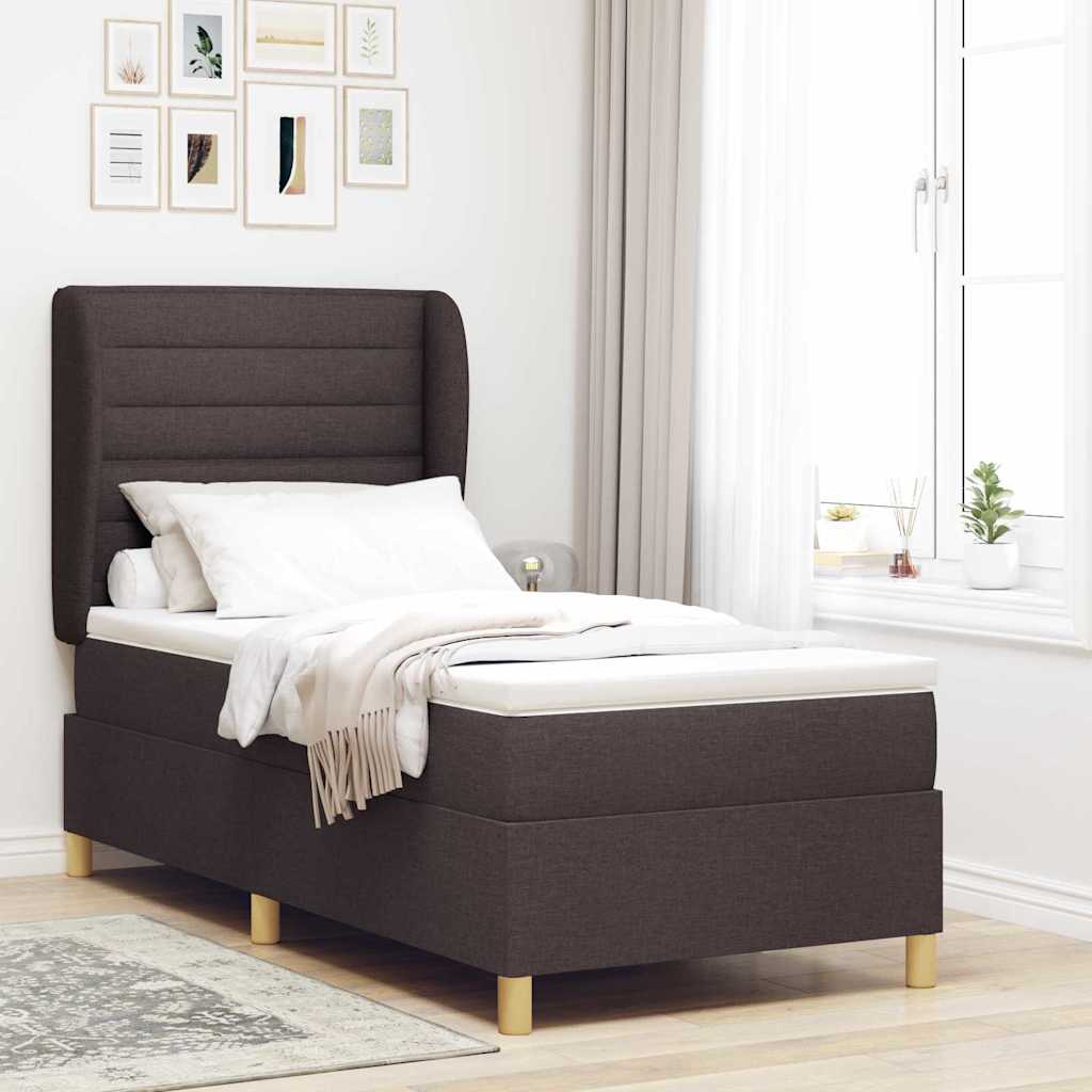 Boxspringbed met matras Donkerbruin 200 x 80 cm Stof is nu te koop bij PeponiXL, paradijselijk wonen!