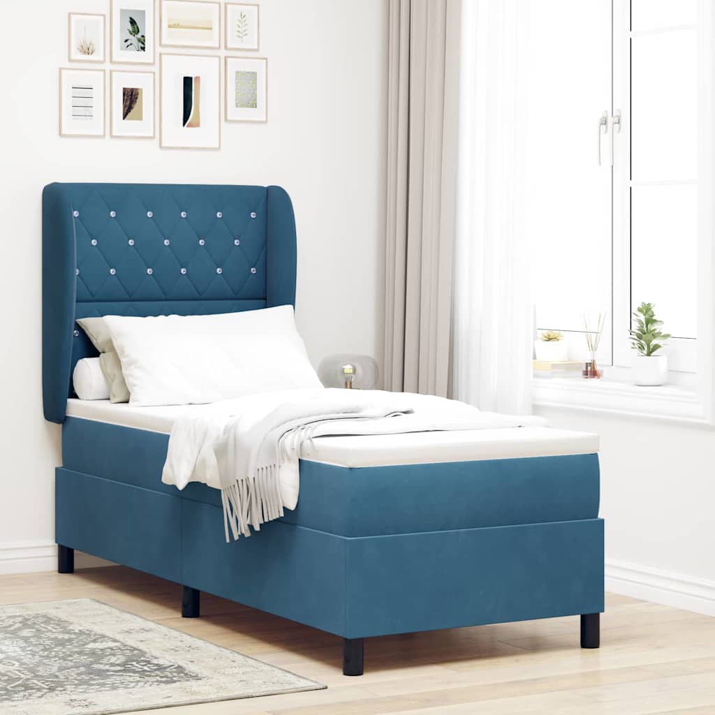 Boxspringbed met hoofdeinde Donkerblauw 200 x 80 cm Fluweel is nu te koop bij PeponiXL, paradijselijk wonen!