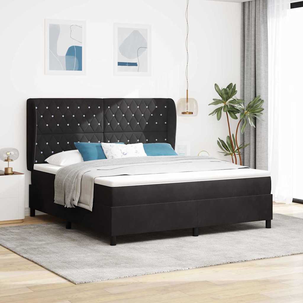 Boxspringbed met matras Zwart 200 x 180 cm Fluweel is nu te koop bij PeponiXL, paradijselijk wonen!