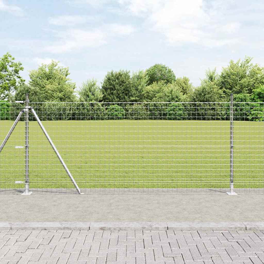 Hekpaal met betonnen voet 52 st zilver Gepoedercoat staal is nu te koop bij PeponiXL, paradijselijk wonen!