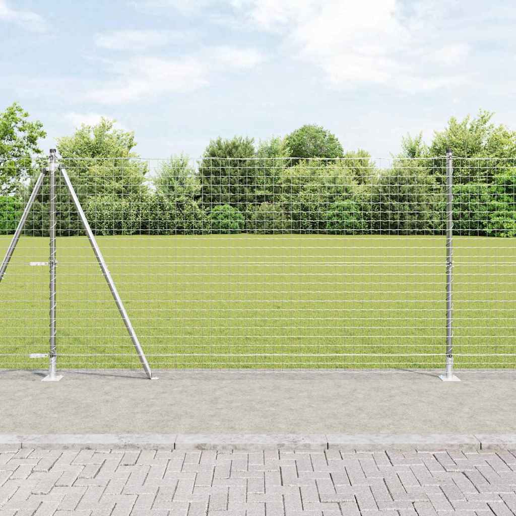 Hekpaal met betonnen voet 52 st zilver Gepoedercoat staal is nu te koop bij PeponiXL, paradijselijk wonen!