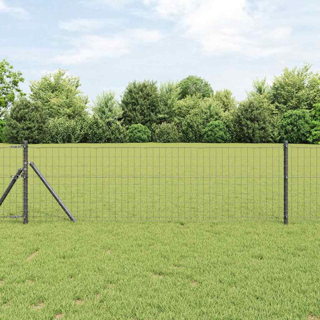 Hek met Paal Grijs 0,8 x 10 m Staal en PVC is nu te koop bij PeponiXL, paradijselijk wonen!