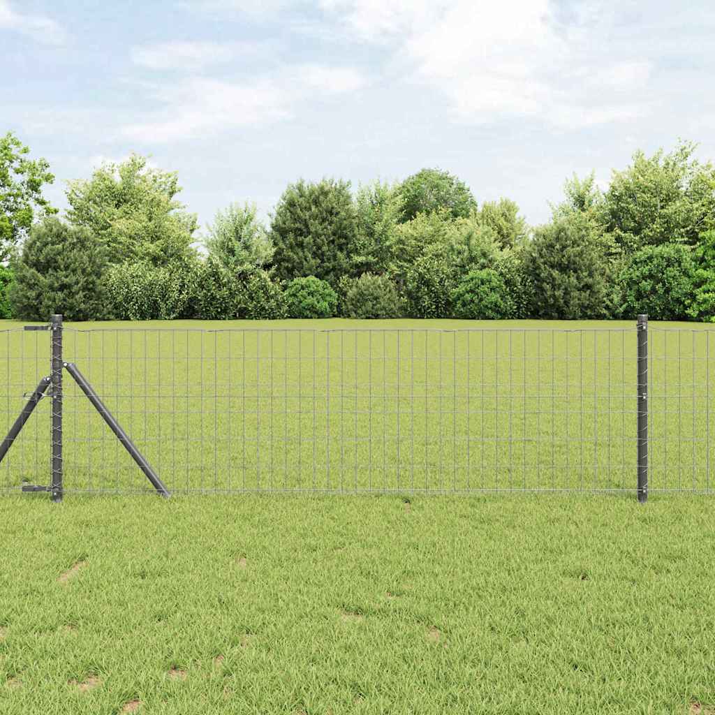 Hek met Paal Grijs 0,8 x 25 m Staal en PVC is nu te koop bij PeponiXL, paradijselijk wonen!