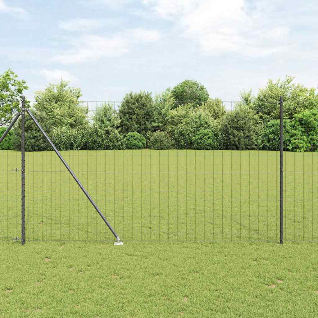 Hek met Paal Grijs 1,5 x 10 m Staal en PVC is nu te koop bij PeponiXL, paradijselijk wonen!