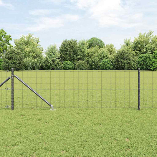 Hek met Paal Grijs 0,8 x 10 m Staal en PVC is nu te koop bij PeponiXL, paradijselijk wonen!