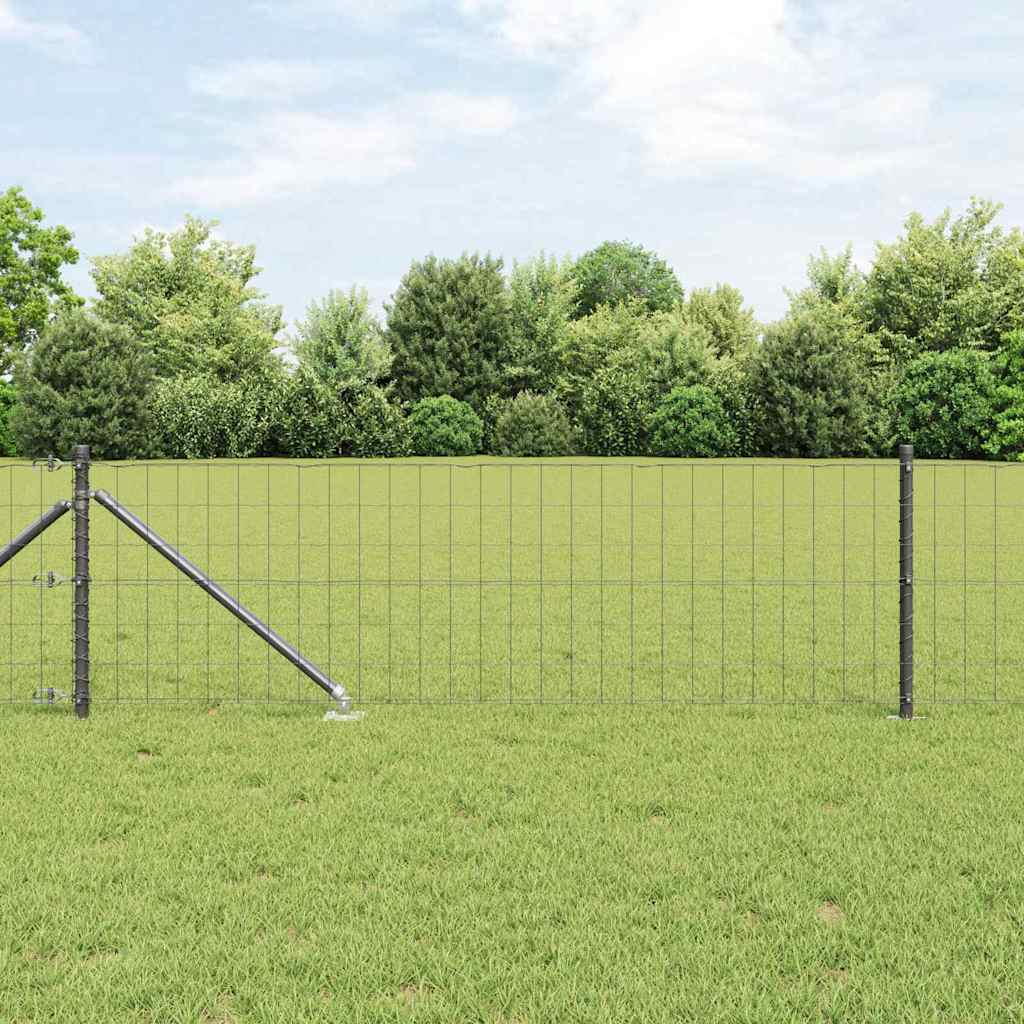 Hek met Paal Grijs 0,4 x 50 m Staal en PVC is nu te koop bij PeponiXL, paradijselijk wonen!