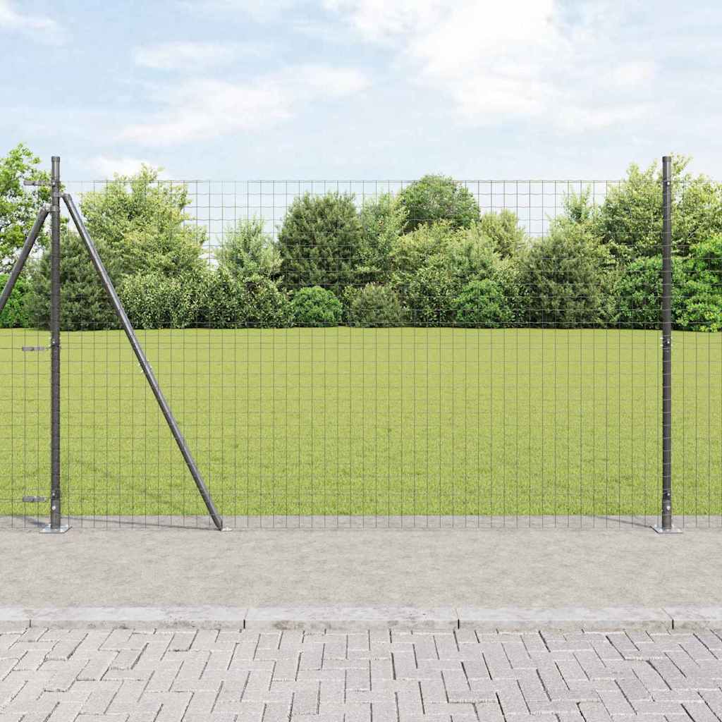 Hek met Paal Grijs 1,6 x 10 m Staal en PVC is nu te koop bij PeponiXL, paradijselijk wonen!