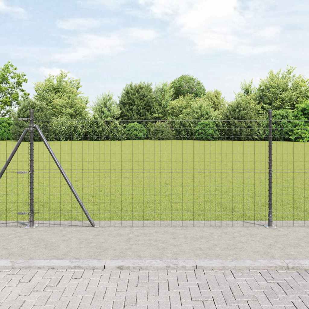 Hek met Paal Grijs 0,8 x 25 m Staal en PVC is nu te koop bij PeponiXL, paradijselijk wonen!