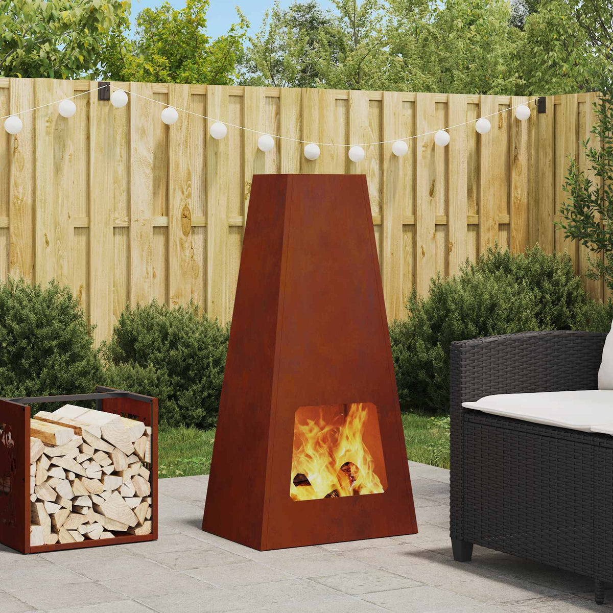Vuurkorf Bruin 50 x 35 x 100 cm Cortenstaal is nu te koop bij PeponiXL, paradijselijk wonen!