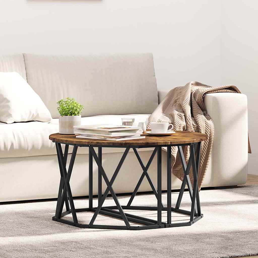 Salontafel Gerookt eiken 80 x 80 x 42 cm is nu te koop bij PeponiXL, paradijselijk wonen!