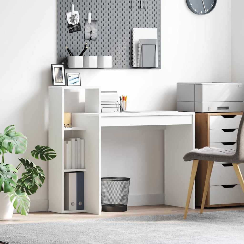 Bureau met plank met opslag Wit 100 x 40 x 90 cm Bewerkt hout is nu te koop bij PeponiXL, paradijselijk wonen!