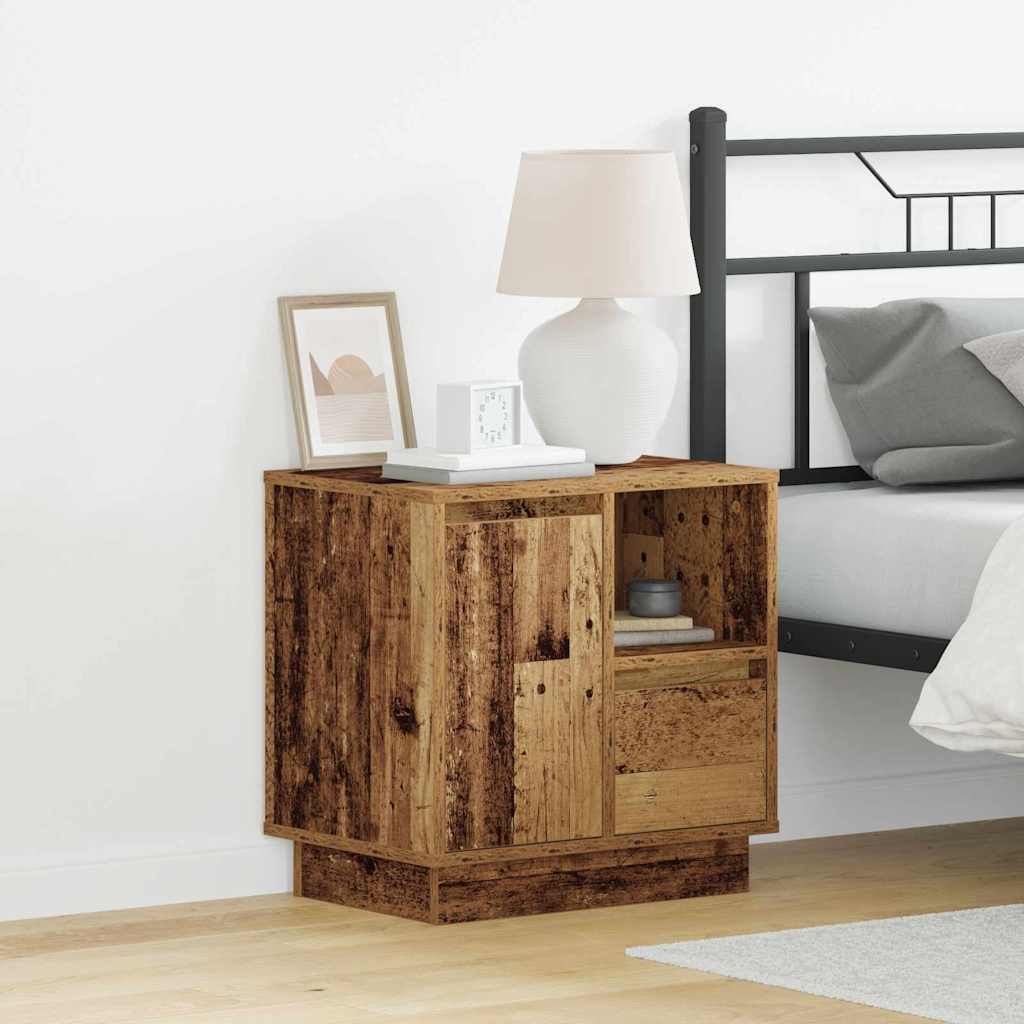 Nachtkastje 2 pcs Oudhout 50 x 34,5 x 50 cm. Bewerkt hout is nu te koop bij PeponiXL, paradijselijk wonen!