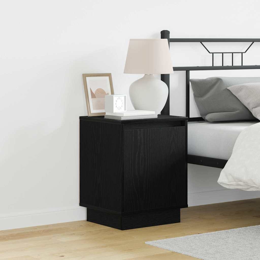 Nachtkastje 2 pcs Zwart Eiken 39 x 34,5 x 50 cm Bewerkt hout is nu te koop bij PeponiXL, paradijselijk wonen!