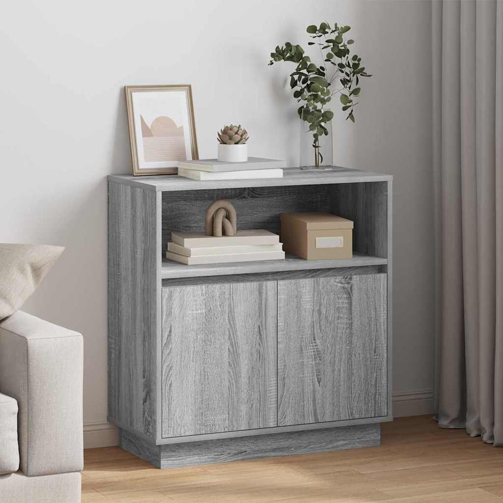 LED Sideboard Grijs Sonoma 71 x 34,5 x 75 cm Bewerkt hout is nu te koop bij PeponiXL, paradijselijk wonen!