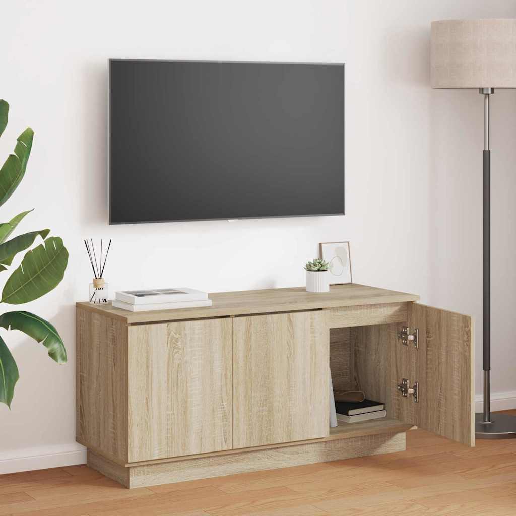 TV-kast Sonoma Eiken 100 x 38 x 49 cm Bewerkt hout is nu te koop bij PeponiXL, paradijselijk wonen!