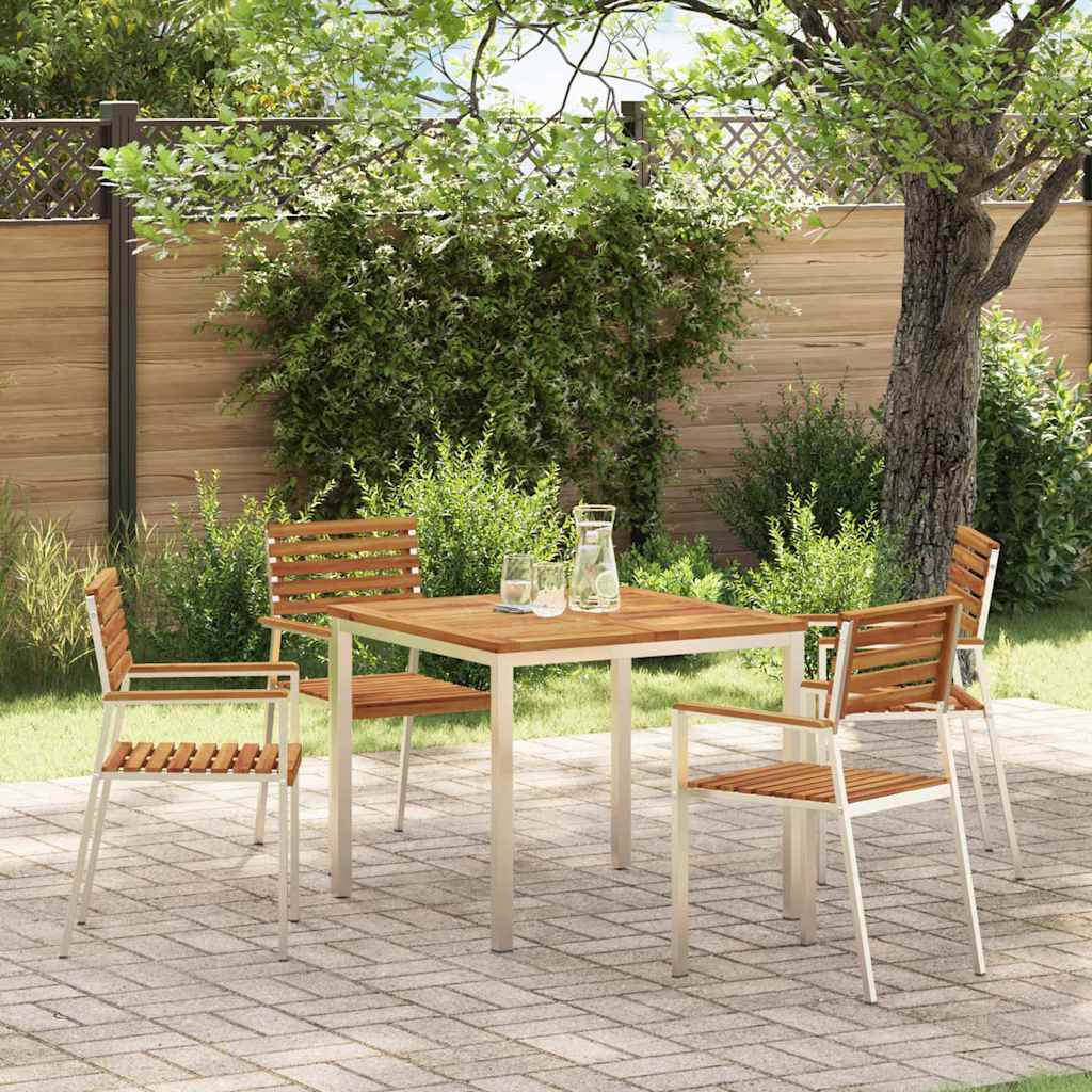 Tuinstoel 4 pcs Olie naturel Massief Acaciahout is nu te koop bij PeponiXL, paradijselijk wonen!