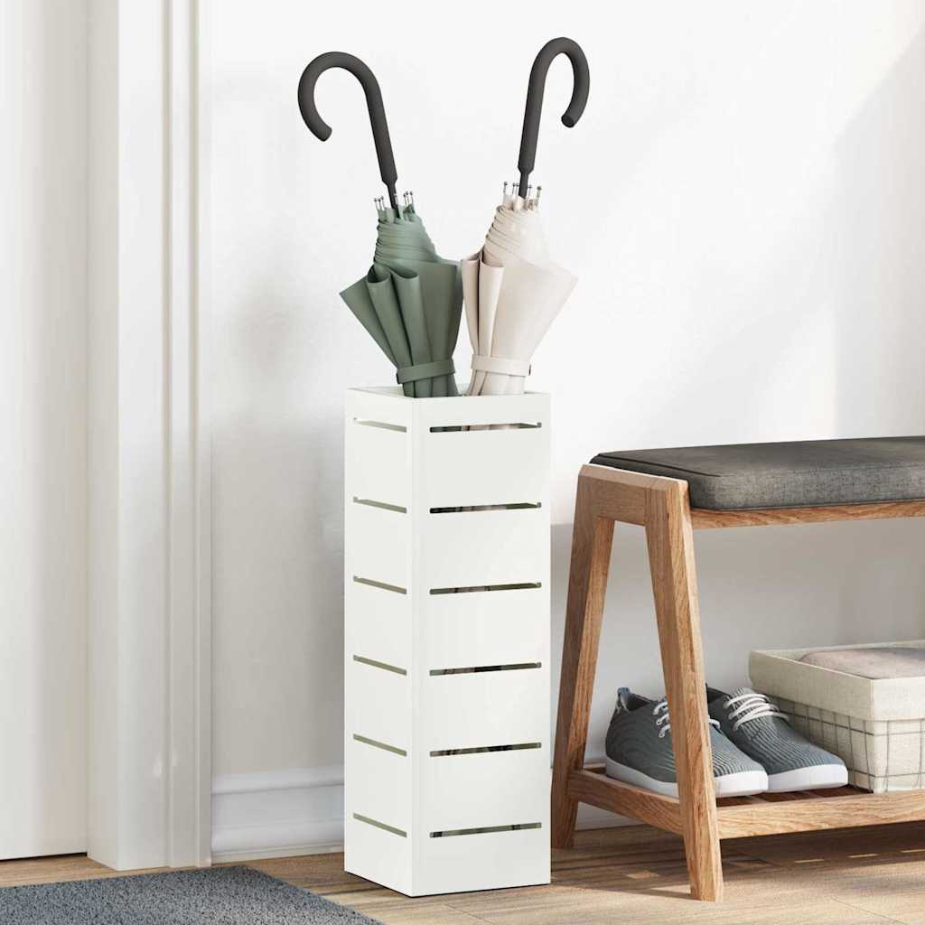 Paraplu Standaard met opslag Wit 15,5 x 15,5 x 49 cm Staal is nu te koop bij PeponiXL, paradijselijk wonen!