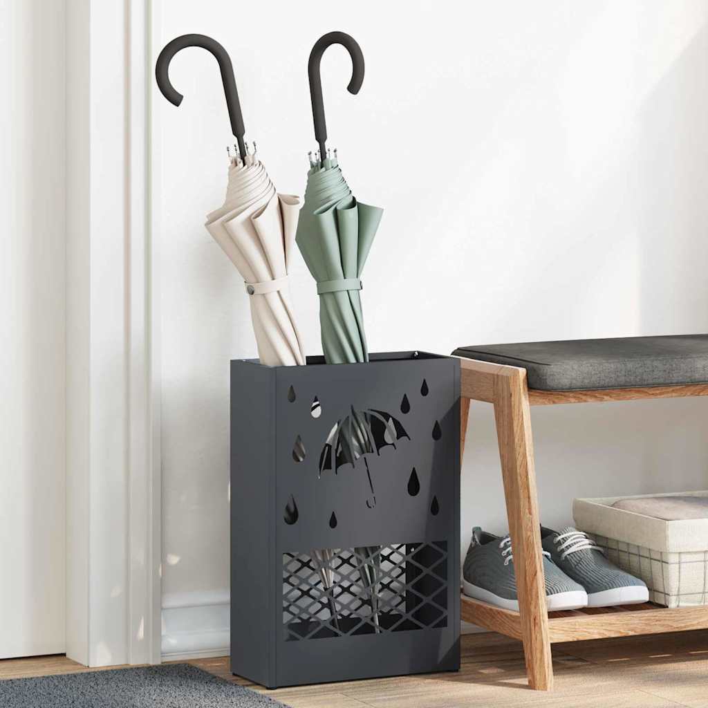 Paraplu Standaard Antraciet 28 x 12 x 41 cm Staal is nu te koop bij PeponiXL, paradijselijk wonen!