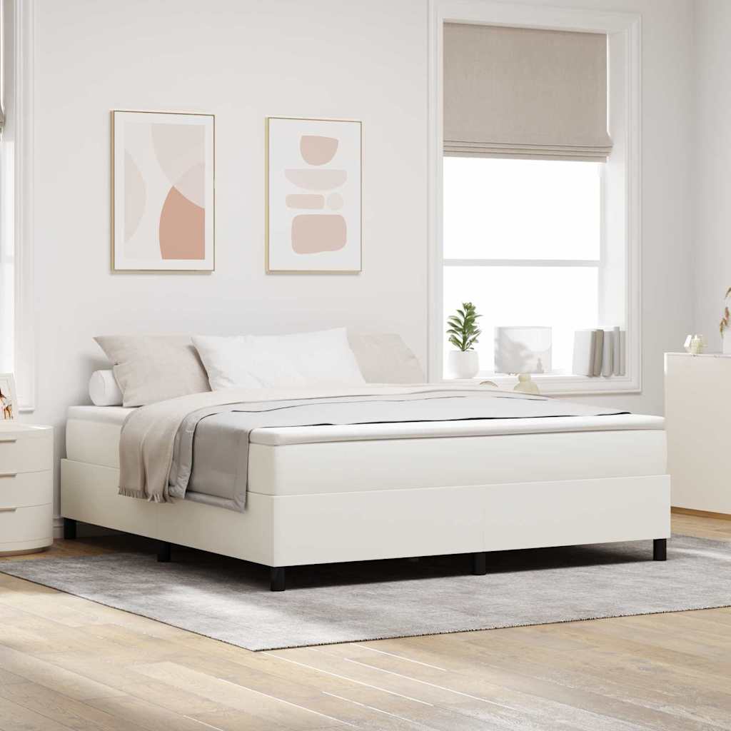 Platform bedframe Crème 180 x 200 cm Katoen Stof is nu te koop bij PeponiXL, paradijselijk wonen!
