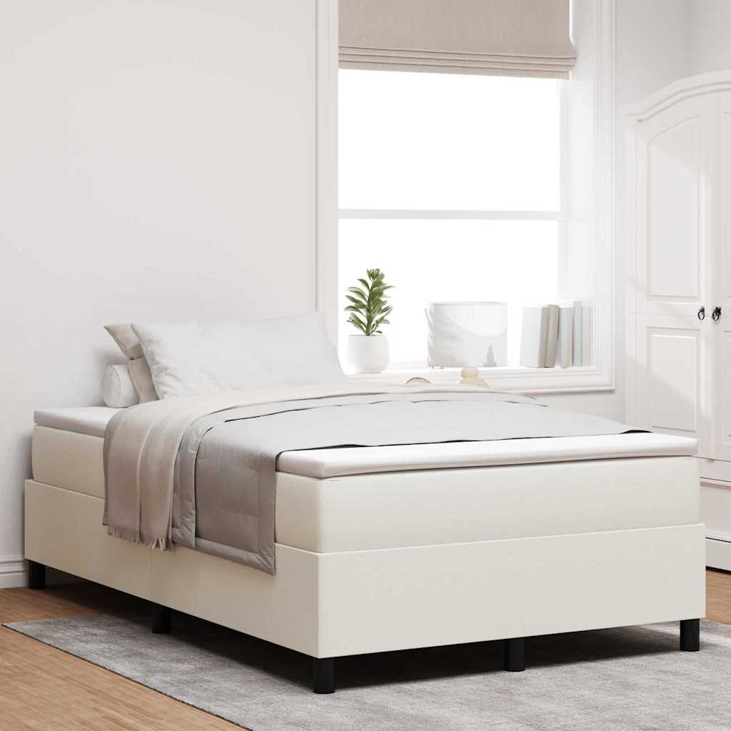 Boxspringbed Crème en Wit 120 x 200 cm Katoen Stof is nu te koop bij PeponiXL, paradijselijk wonen!