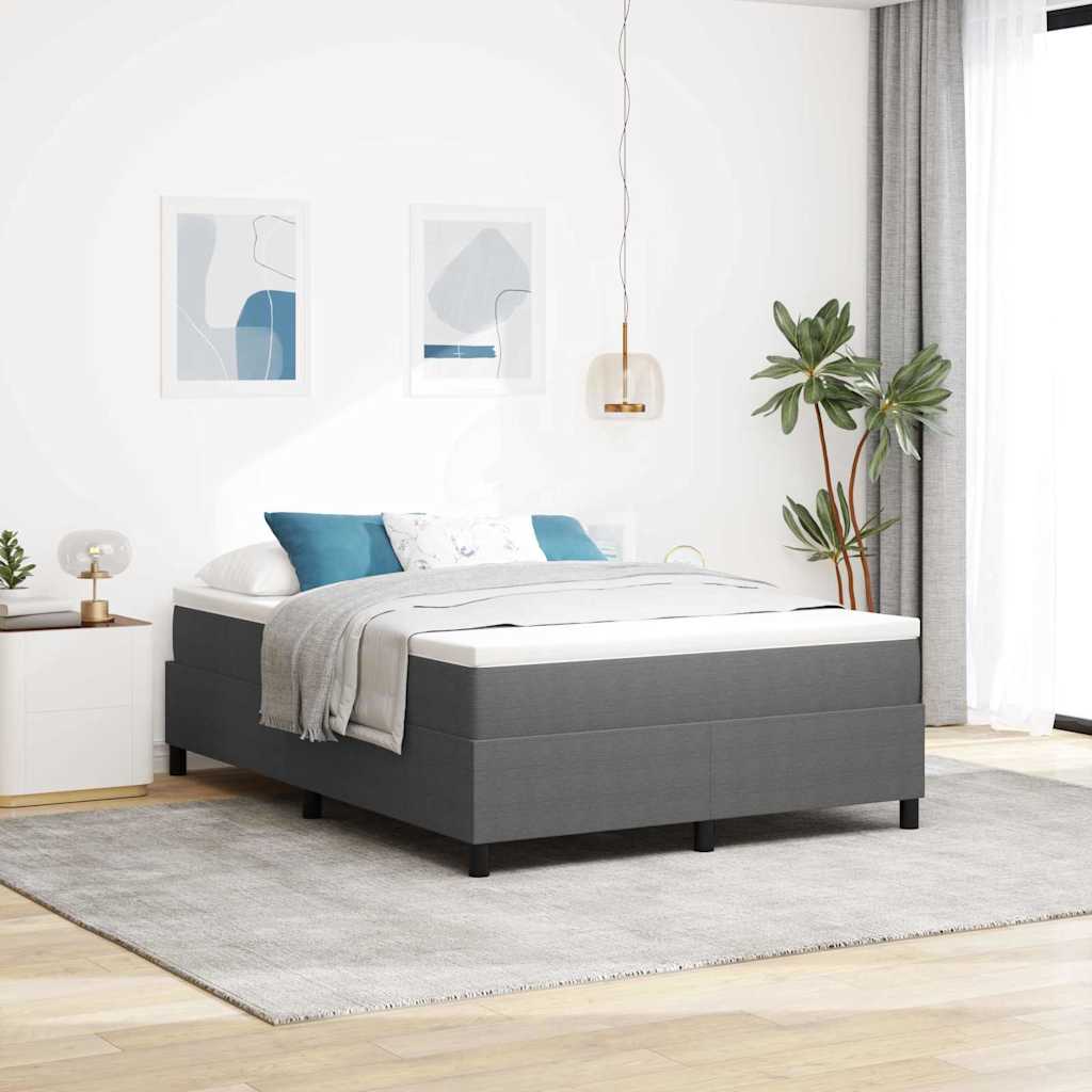 Boxspringbed Lichtgrijs en wit. 140 x 190 cm Katoen Stof is nu te koop bij PeponiXL, paradijselijk wonen!