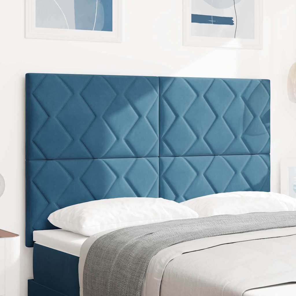 Hoofdbord Donkerblauw 160 cm Fluweel is nu te koop bij PeponiXL, paradijselijk wonen!