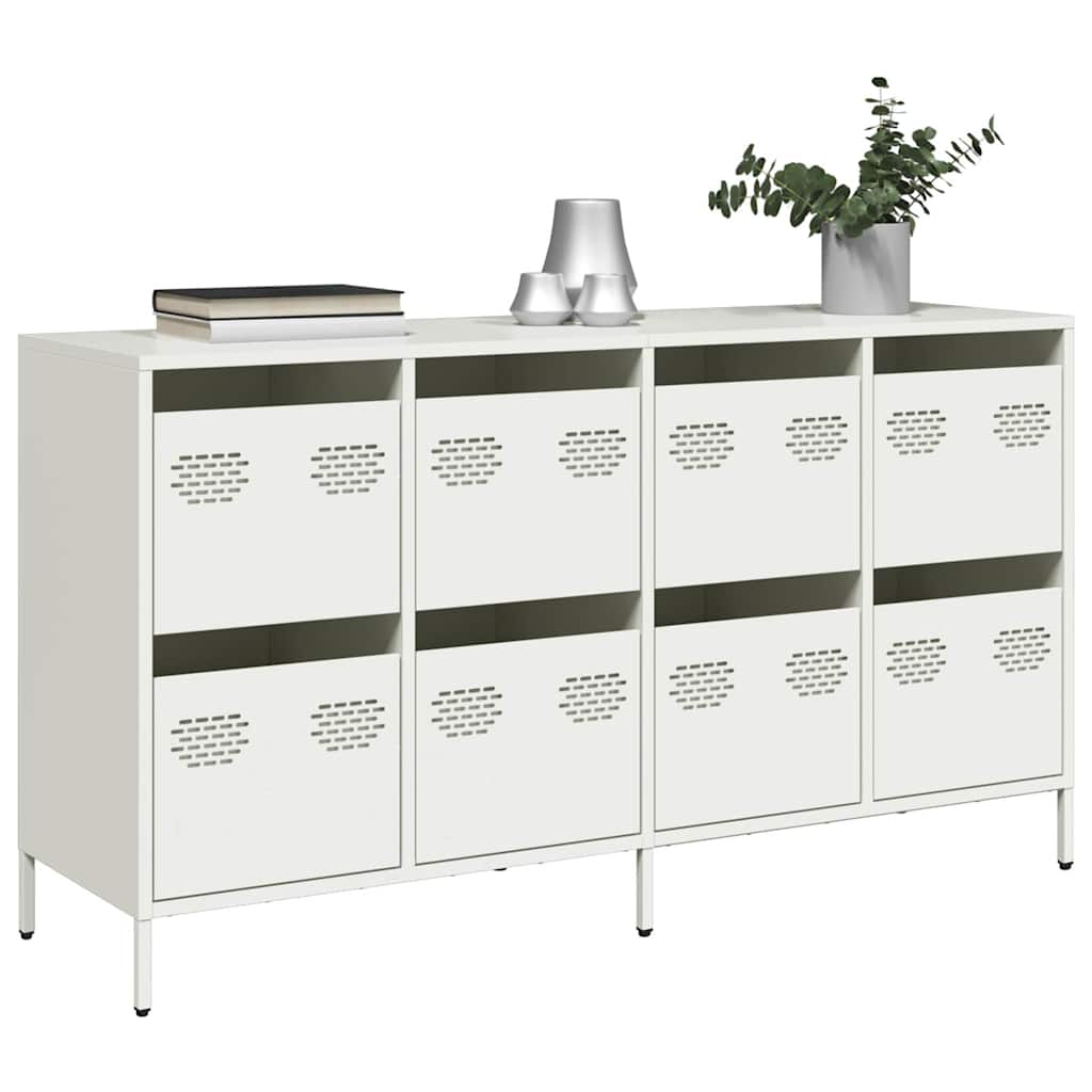 Dressoir 135x39x73,5 cm koudgewalst staal wit is nu te koop bij PeponiXL, paradijselijk wonen!