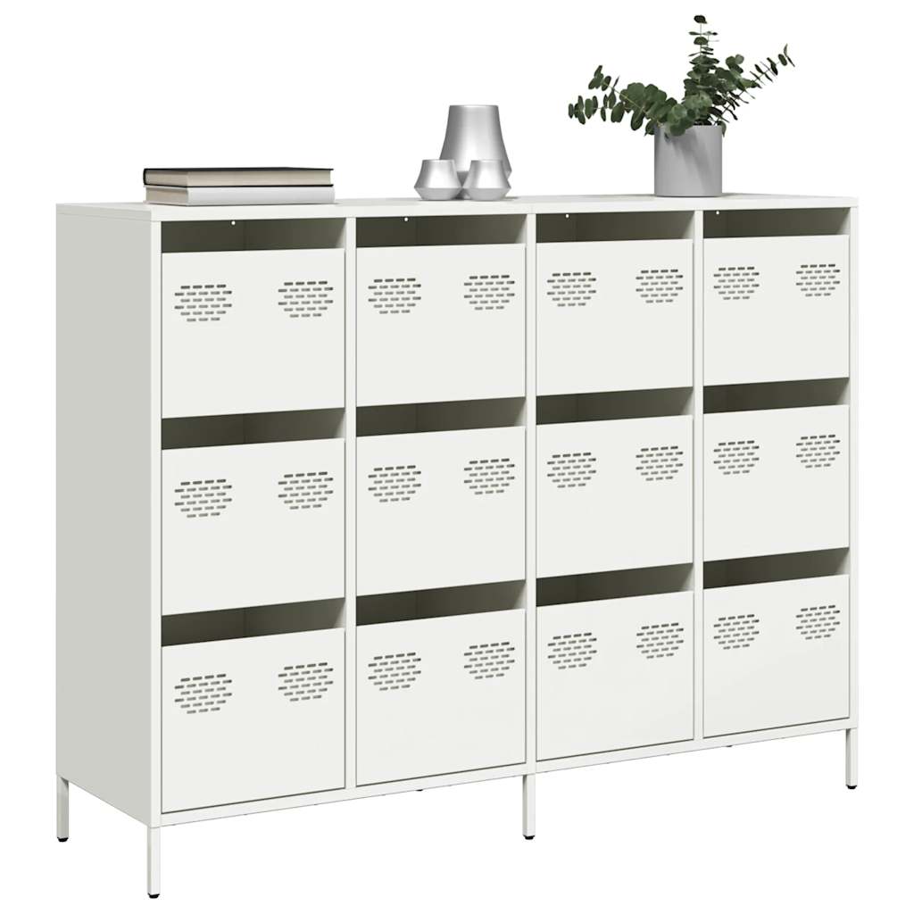 Dressoir 135x39x103,5 cm koudgewalst staal wit is nu te koop bij PeponiXL, paradijselijk wonen!