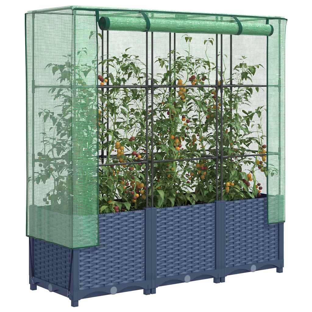 Plantenbak verhoogd met kashoes 120x40x138 cm rattanlook is nu te koop bij PeponiXL, paradijselijk wonen!