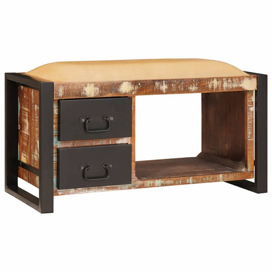 Opslagbank Multikleur 80 x 35 x 40 cm Massief gerecycled hout is nu te koop bij PeponiXL, paradijselijk wonen!
