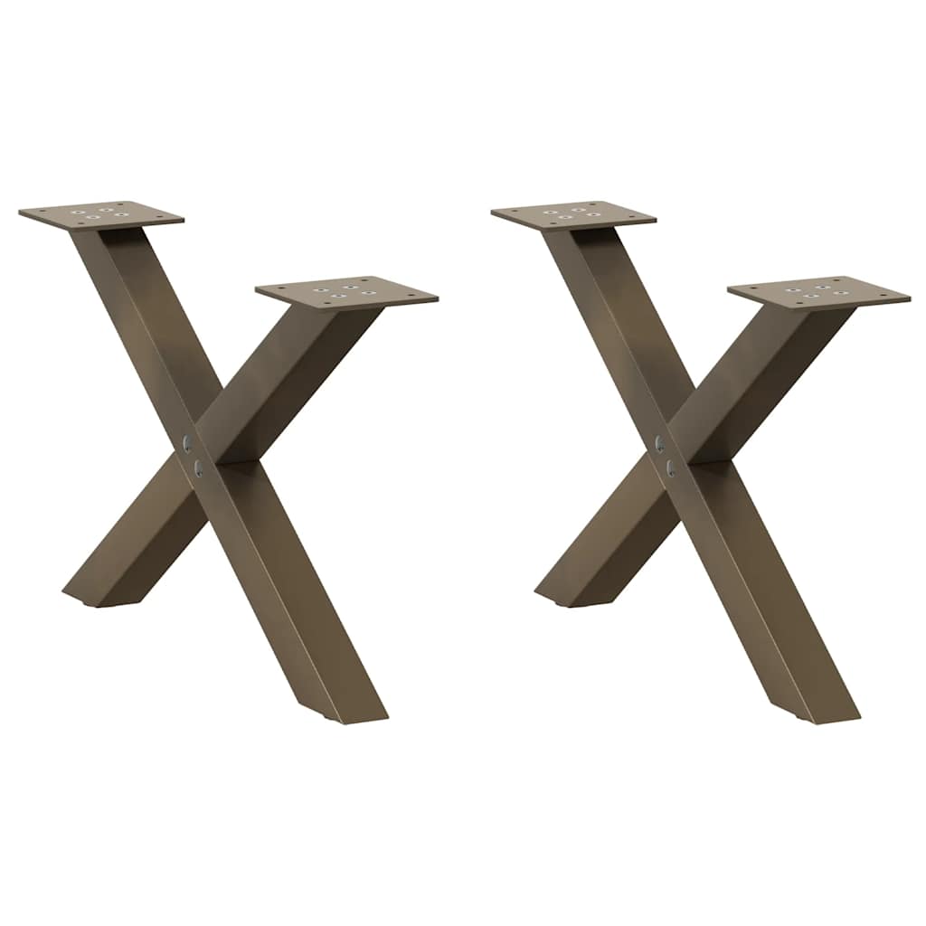 Salontafelpoten 2 st X-vormig 60x(30-31) cm staal naturel is nu te koop bij PeponiXL, paradijselijk wonen!