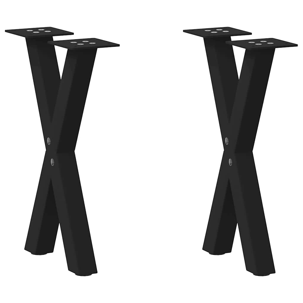 Salontafelpoten 2 st X-vormig 38x(42-43) cm staal zwart is nu te koop bij PeponiXL, paradijselijk wonen!