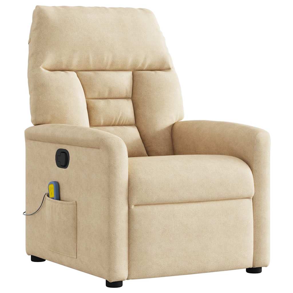 Massagestoel microvezelstof crèmekleurig is nu te koop bij PeponiXL, paradijselijk wonen!
