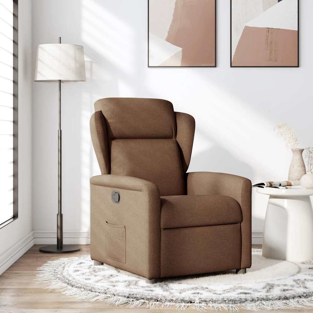 Fauteuil verstelbaar stof bruin is nu te koop bij PeponiXL, paradijselijk wonen!