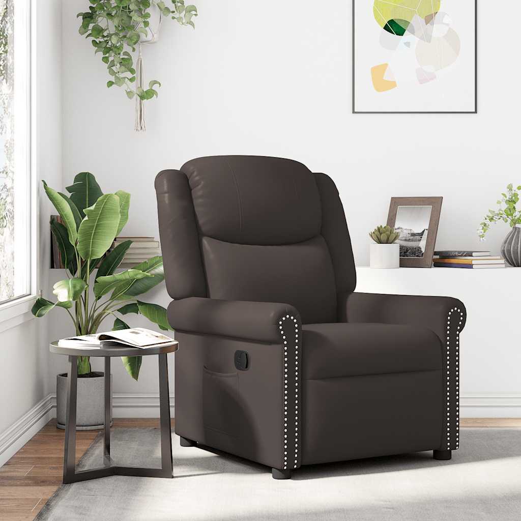 Fauteuil verstelbaar kunstleer glanzend bruin is nu te koop bij PeponiXL, paradijselijk wonen!