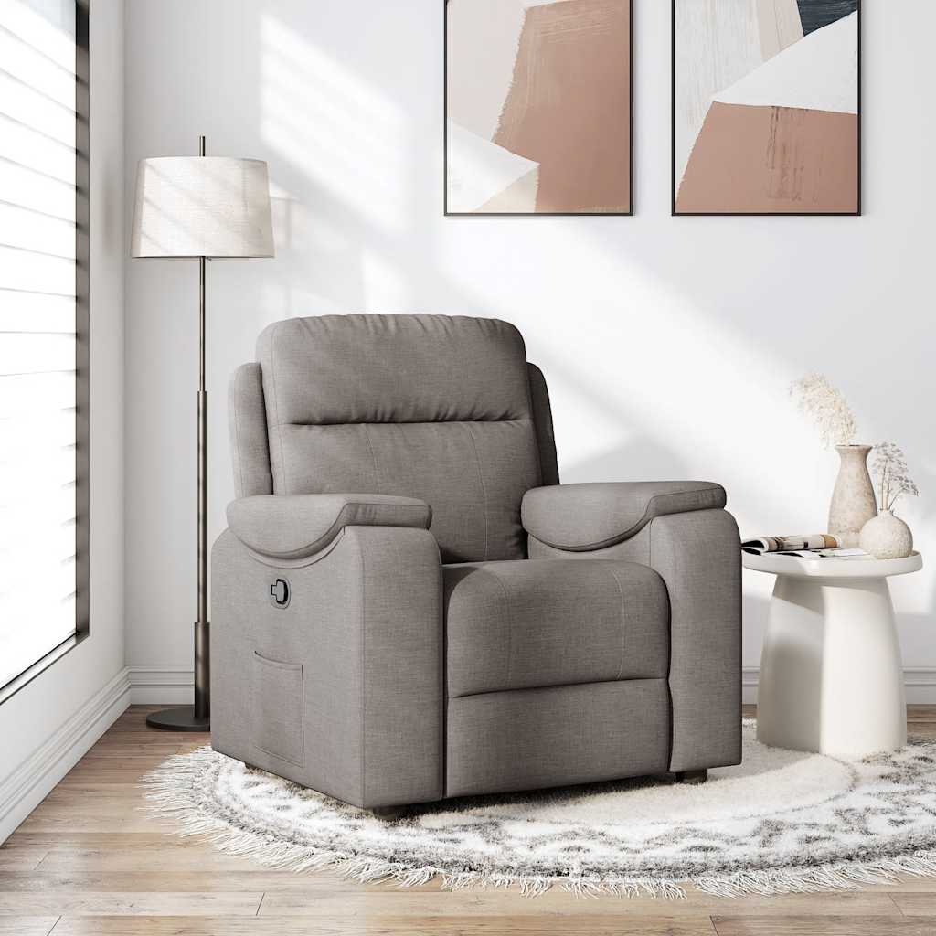 Fauteuil verstelbaar stof taupe is nu te koop bij PeponiXL, paradijselijk wonen!