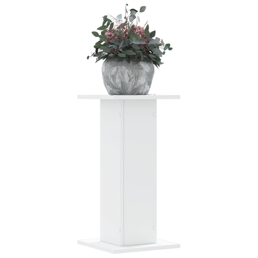 Plantenstandaards 2 st 30x30x60 cm bewerkt hout wit is nu te koop bij PeponiXL, paradijselijk wonen!