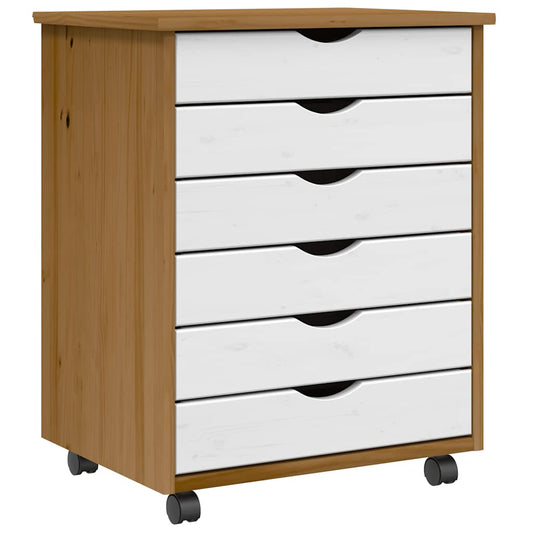 Ladekast MOSS verrijdbaar massief grenenhout honingbruin is nu te koop bij PeponiXL, paradijselijk wonen!
