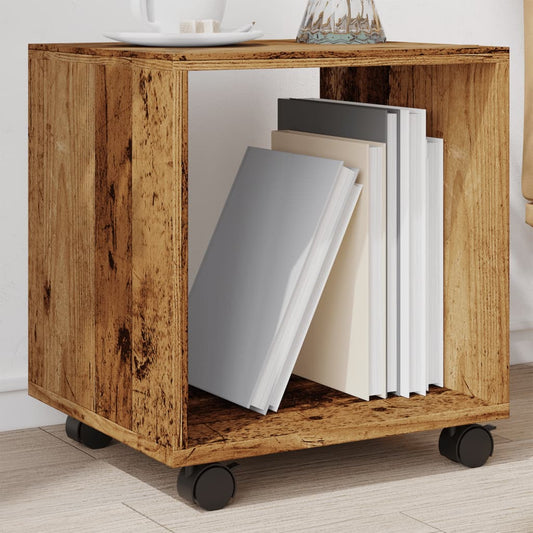 Rolkast 37x33x42,5 cm bewerkt hout oud houtkleurig is nu te koop bij PeponiXL, paradijselijk wonen!