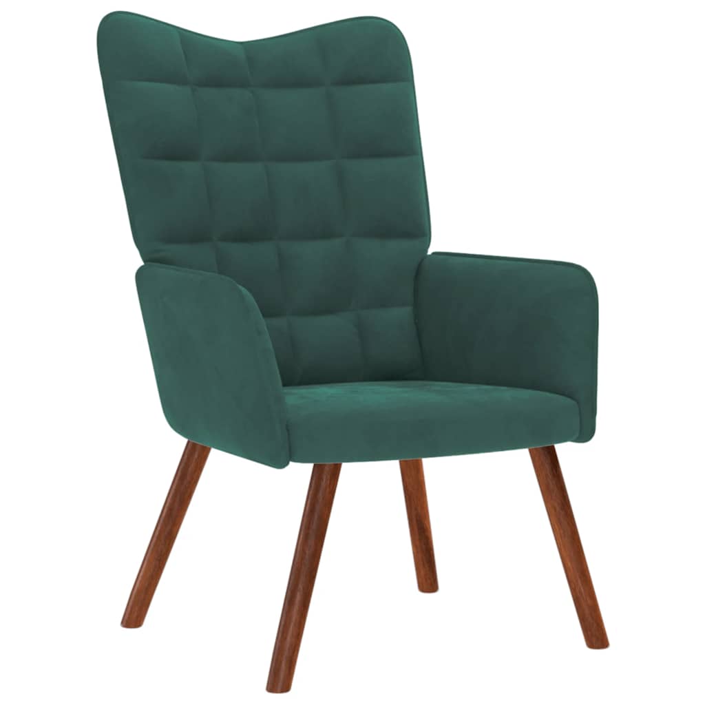 Relaxstoel fluweel donkergoen is nu te koop bij PeponiXL, paradijselijk wonen!