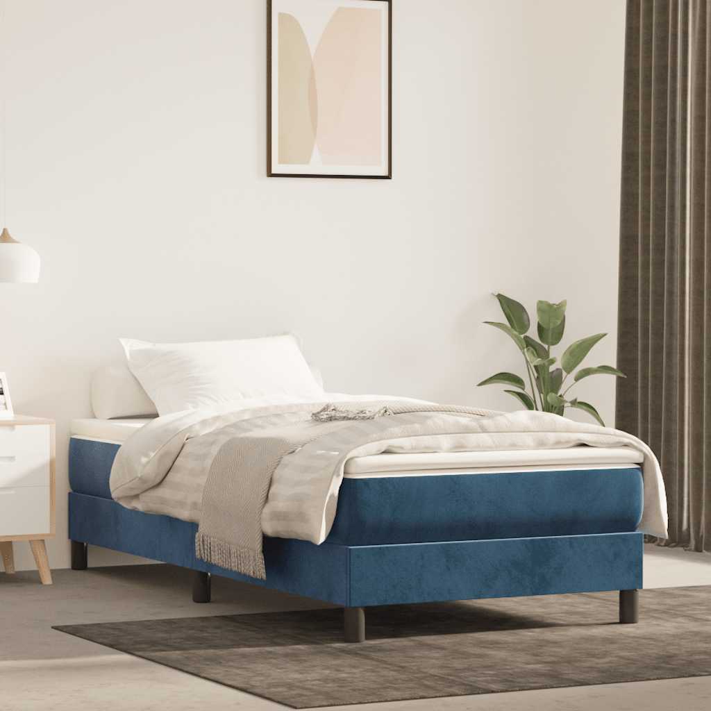 Pocketveringmatras medium 100x210x20 cm fluweel donkerblauw is nu te koop bij PeponiXL, paradijselijk wonen!